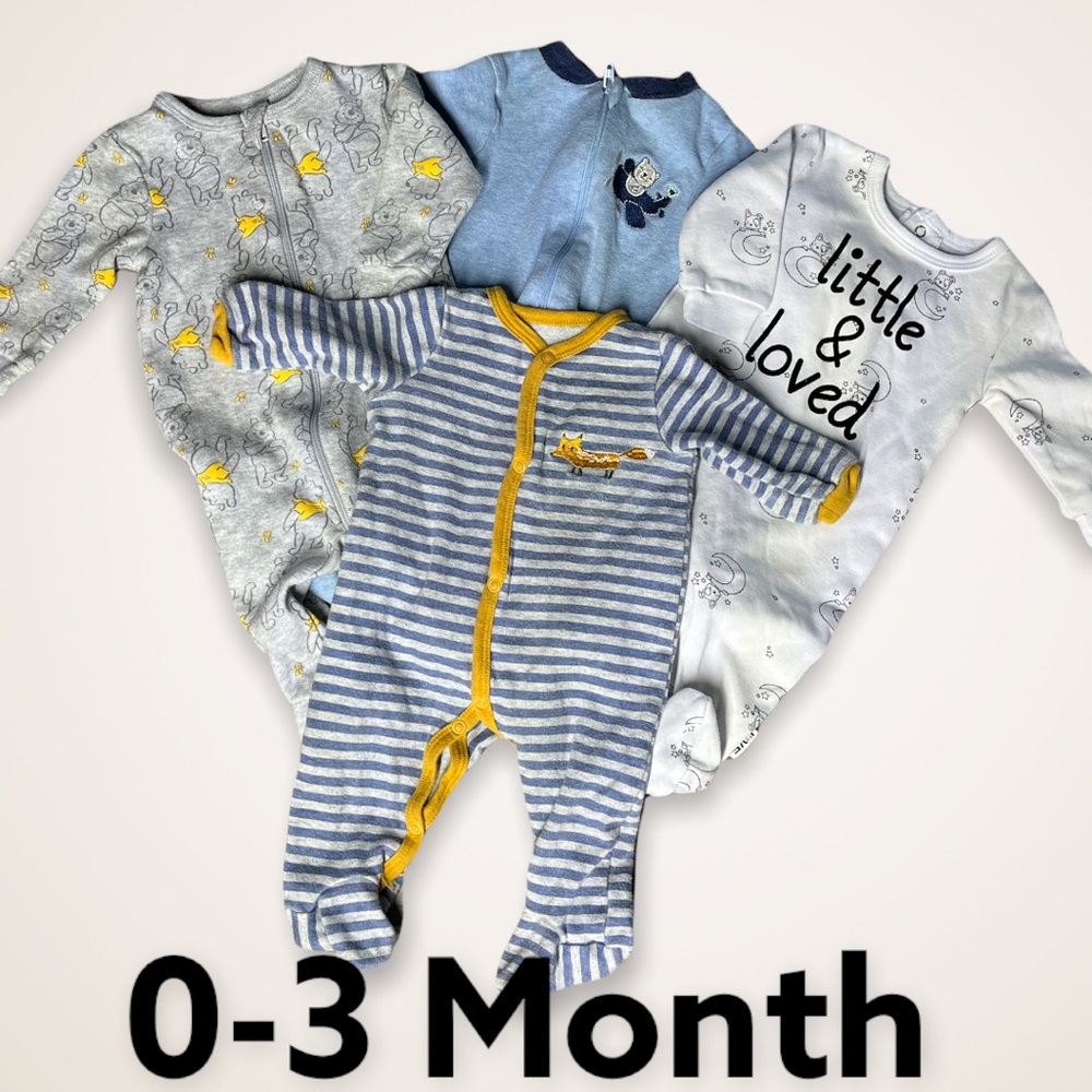 0-3 month footie pyjama bundle